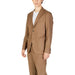 Brown suit jacket from Hamakiho Men Blazer in beige polyester with lapel collar
