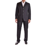Costume homme Burberry en laine et mohair noirs à fines rayures, veste cintrée à trois boutons à la texture subtile, taille IT