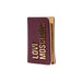 Burgundy leather wallet and card holder with elegant gold lettering for sophisticated storage