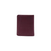 Elegant Burgundy Leather Wallet and Card Holder with Gold Lettering displayed