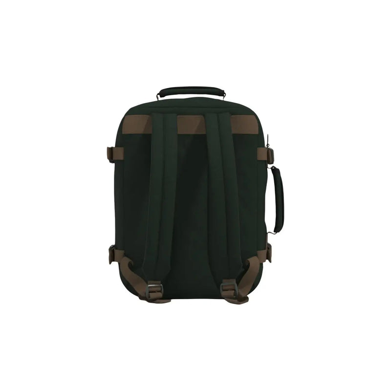 Sac à dos Cabin Zero Classic pour homme, 28 litres, en polyester vert foncé avec finitions en cuir marron et top poignée