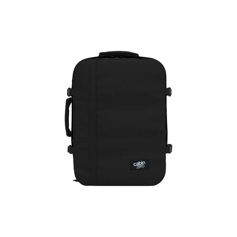 Valise cabine noire Cabin Zero avec un design minimaliste élégant et un extérieur en tissu résistant pour les voyages