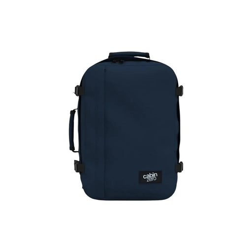 Sac à dos cabine zéro bleu marine avec bretelles et poignée noires, en polyester, capacité de 36 L
