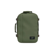 Valise cabine zéro vert olive avec un design minimaliste et un tissu robuste pour les voyages