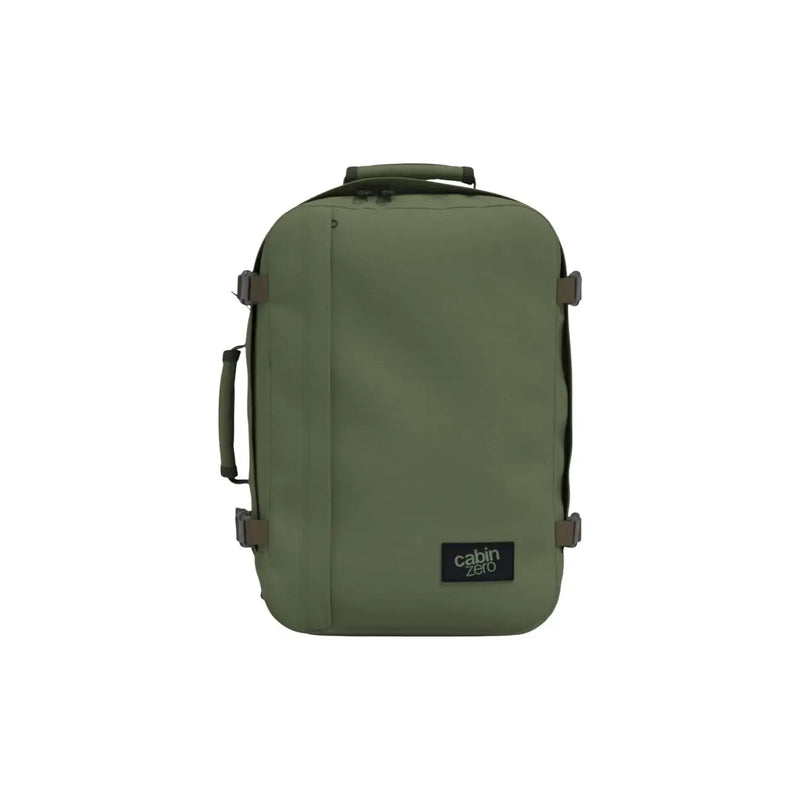 Valise cabine zéro vert olive avec un design minimaliste et un tissu robuste pour les voyages
