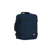 Valise cabine CabinZero classique pour homme, bleu marine, avec sangles et poignées noires, vue de face