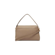 Calvin Klein sac bandoulière en cuir grainé beige avec top poignée et quincaillerie dorée