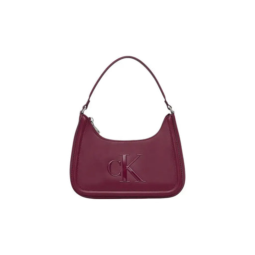 Calvin Klein Sac à main beige en polyuréthane avec fermeture éclair et logo CK