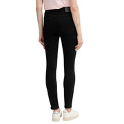 Calvin Klein black cotton high-waisted skinny jeans for women with sleek fit and subtle stitching details