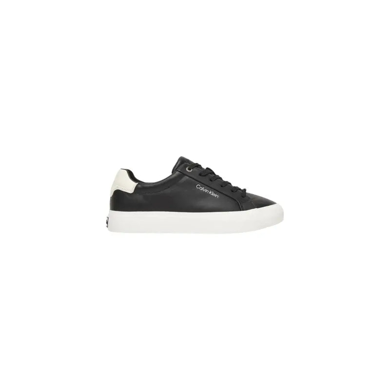 Calvin Klein bas en cuir noirtop baskets sans lacets pour femmes