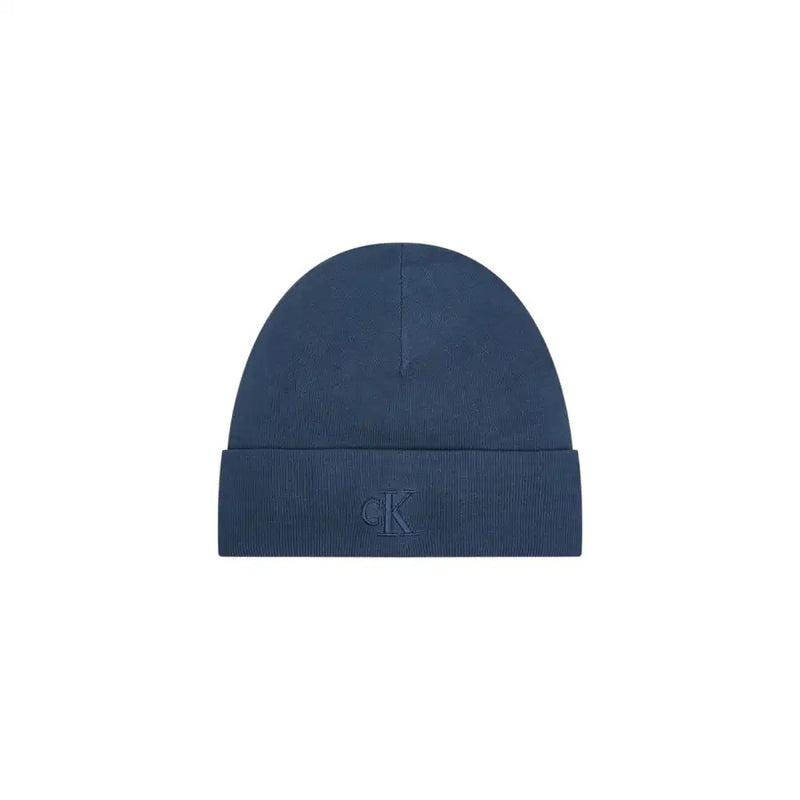Calvin klein navy blue beanie with embroidered logo.