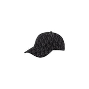 Black calvin klein baseball cap with monogram pattern.