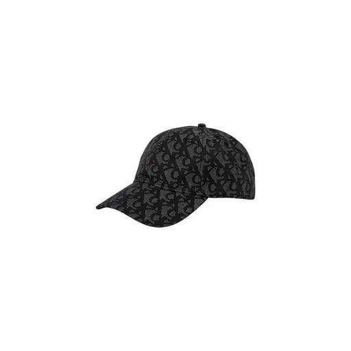 Black calvin klein baseball cap with monogram pattern.