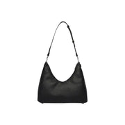 Calvin Klein black polyurethane handbag hobo bag with black textured leather and single adjustable shoulder strap