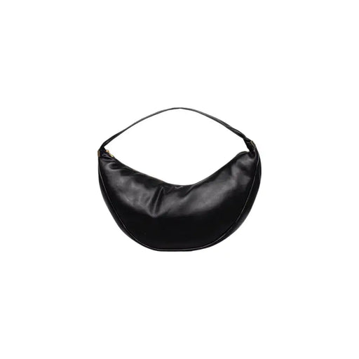 Calvin Klein Sac bandoulière en cuir noir en forme de croissant avec fermeture éclair et poches intérieures