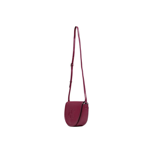 A sleek burgundy leather Calvin Klein crossbody bag with minimalist ck logo for women