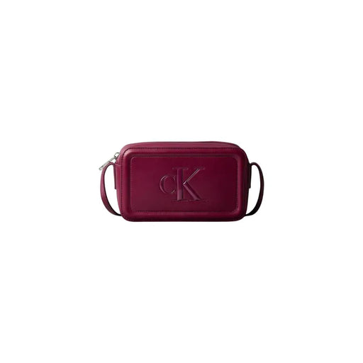 Lisse Calvin Klein Sac bandoulière zippé en polyuréthane bordeaux avec logo CK