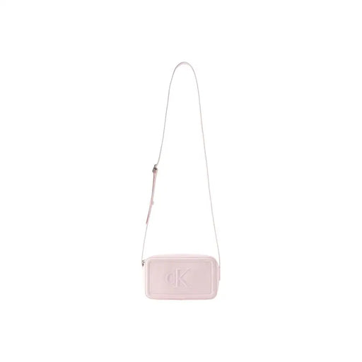 Calvin Klein Sac bandoulière zippé en polyuréthane rose bordeaux avec logo CK