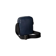 Calvin Klein Sac bandoulière Raised Reporter pour femme en cuir texturé bleu marine avec bandoulière noire réglable, vue de face