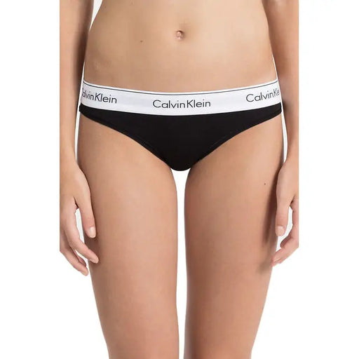 Noir Calvin Klein Sous-vêtements pour femmes avec ceinture élastique blanche