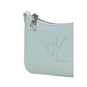 Vert menthe clair Calvin Klein Pochette avec fermeture éclair argentée et logo CK