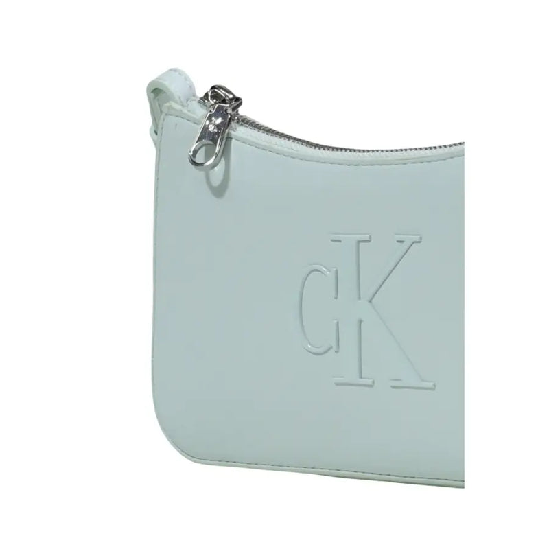 Vert menthe clair Calvin Klein Pochette avec fermeture éclair argentée et logo CK