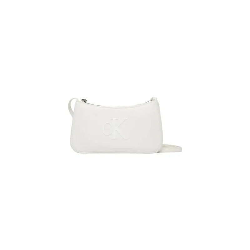 Blanc Calvin Klein Sac bandoulière en polyuréthane vert avec poches zippées