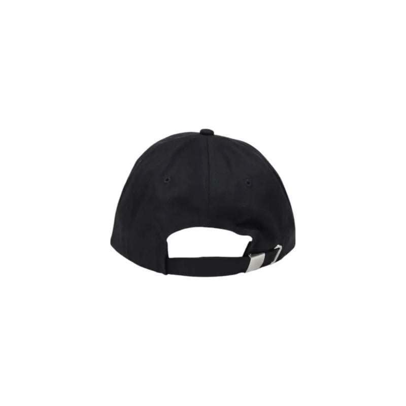 Black baseball cap with white logo and strap, nike brand.
