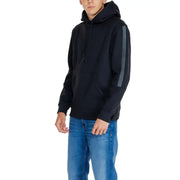 Black hooded sweatshirt with gray stripe details from Calvin Klein Jeans for men