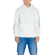 Men’s white hoodie with grey striped sleeves from Calvin Klein Jeans for men