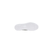 White rubber sole with grid pattern of calvin klein jeans black leather sneakers for men