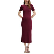 Calvin Klein Jeans Robe midi bordeaux en modal, manches courtes