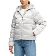 Calvin Klein Jeans doudoune argentée à capuche zippée pour femme