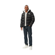 Calvin Klein Jeans Veste homme noire avec logo CK blanc sur la poitrine, style doudoune, vue de face