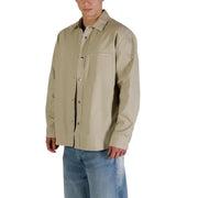 Calvin Klein Jeans Blazer beige en coton pour homme, coupe classique, légèrement brillant et boutons argentés