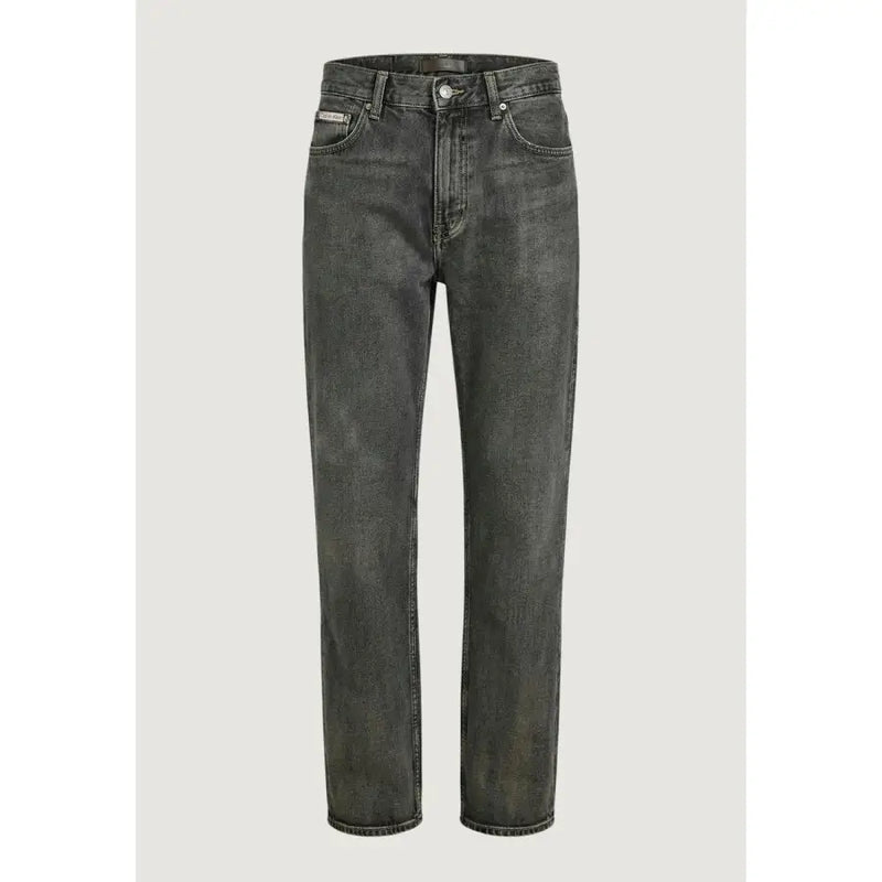 Calvin Klein Jeans Jean en denim gris foncé pour homme, coupe droite et design classique à cinq poches