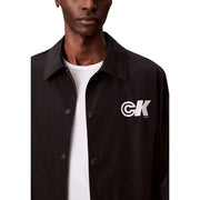 Calvin Klein Jeans Veste coach noire en polyester pour homme, ornée du logo CK blanc sur la poitrine gauche pour un style classique.