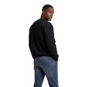 Calvin Klein Jeans Sweat-shirt noir en coton à manches longues et col rond pour homme, vue de face
