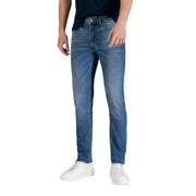 Jean Calvin Klein pour homme, en denim de coton bleu, coupe slim, légèrement délavé et silhouette élancée