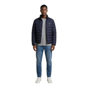 matelassé bleu marine Calvin Klein Jeans Doudoune homme avec logo discret, veste zippée en polyester, taille L
