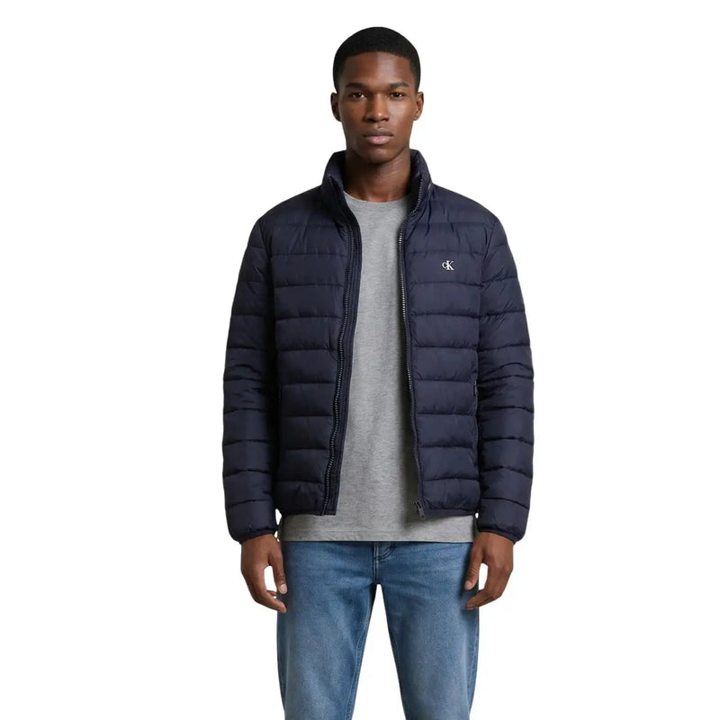 polyester matelassé bleu marine Calvin Klein Jeans Veste zippée pour homme avec petit logo CK sur la poitrine gauche, taille L