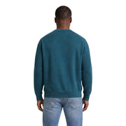 Calvin Klein Jeans Sweat-shirt homme vert en coton à col rond, avec tissu texturé doux et poignets côtelés