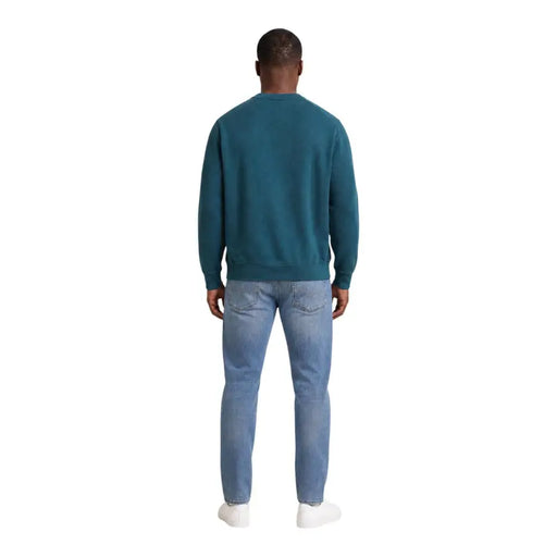 Calvin Klein Jeans Sweat-shirt vert en coton pour homme, col rond, coupe décontractée et design en maille.
