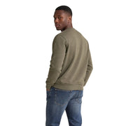 Calvin Klein Jeans Sweat-shirt vert homme en coton à col rond, poignets et ourlet côtelés