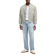 Calvin Klein Jeans Blazer zippé vert en polyamide pour homme, avec blouson bomber beige clair orné d'un logo brodé discret sur la poitrine.