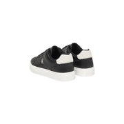 Calvin Klein Jeans Baskets basses en cuir noir pour homme, avec lacets noirs et semelle en caoutchouc contrastante.top conception