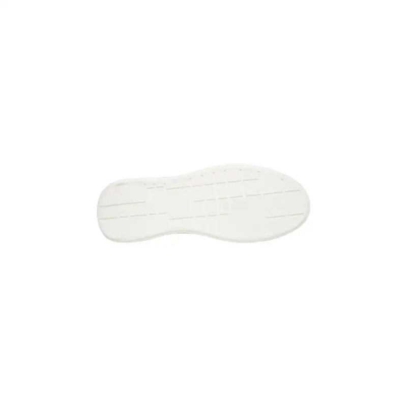 Semelle en caoutchouc blanc avec rainures texturées minimalistes sur baskets en cuir noir Calvin Klein Jeans pour homme ym0ym01344