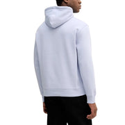 Calvin Klein Jeans Sweat à capuche pour homme en coton lilas, avec un tissu doux et lisse et des poignets côtelés bleu clair.