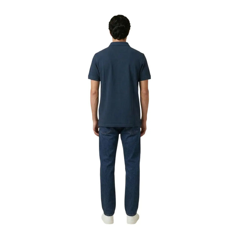 Navy blue cotton short sleeve polo shirt by Calvin Klein Jeans for men in size L ideal for casual wear