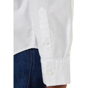 Chemise blanche à boutons Calvin Klein Jeans pour homme, poignets boutonnés avec coutures soignées et boutons assortis